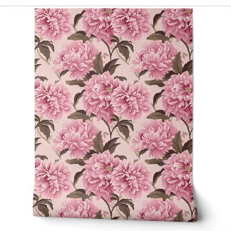 Blush Bloom Elegance Petite - Blush Pink and Taupe Wallpaper
