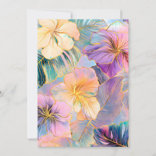 Blush Bloom Exotic Leaves Flower Holiday Card