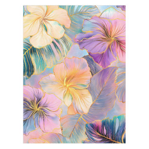 Blush Bloom Exotic Leaves Flower Tablecloth