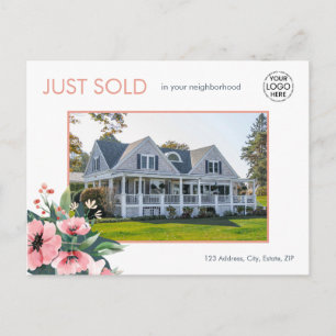 Blush Bloom Just Sold Grey Real Estate Agent Postcard