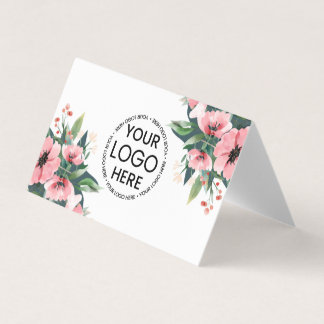 Blush Bloom Logo Grey Real Estate Agent Business Card