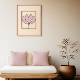 Blush Bloom – Modern Lotus Wall Art