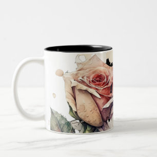 Blush Bloom Mug_morning Rose Two-Tone Coffee Mug