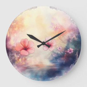 Blush Bloom – Watercolor Floral Round Wall Clock