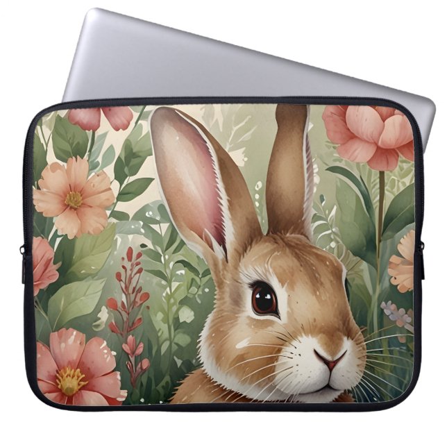 Blush Blooms and Bunny Dreams Electronics Bag  (Front)
