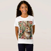 Blush Blooms and Bunny Dreams Kids T-Shirt 