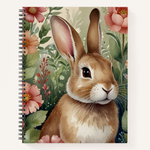 Blush Blooms and Bunny Dreams  Notebook 