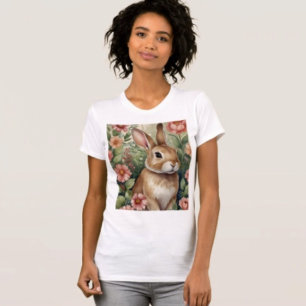 Blush Blooms and Bunny Dreams T-Shirt 