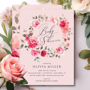Blush Blossom Baby Shower Invitation