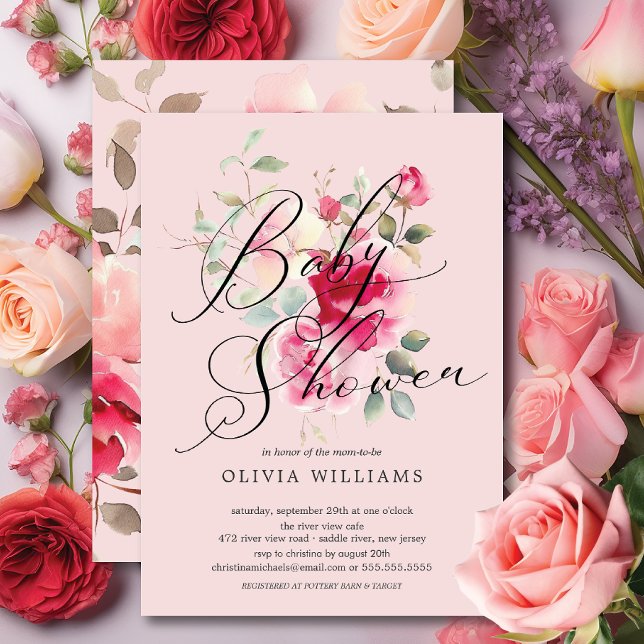 Blush Blossom Baby Shower Invitation (Creator Uploaded)