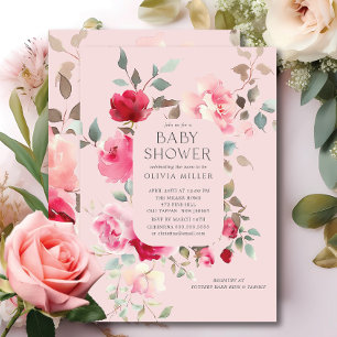 Blush Blossom Baby Shower Invitations 