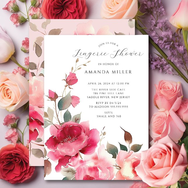 Blush Blossom Bridal Lingerie Shower Invitation (Creator Uploaded)