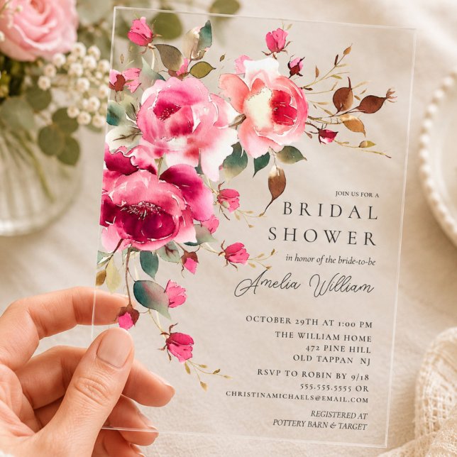 Blush Blossom Bridal Shower Invitation (Creator Uploaded)