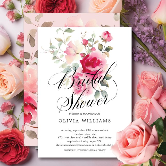 Blush Blossom Bridal Shower Invitation (Creator Uploaded)