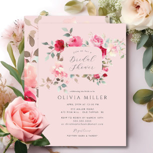 Blush Blossom Bridal Shower Invitation
