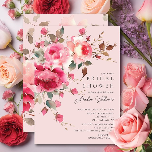 Blush Blossom Bridal Shower Invitation (Creator Uploaded)