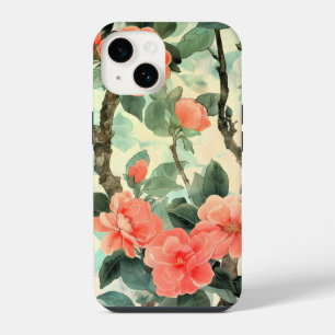Blush Blossom Camelia Garden Watercolor iPhone 14 Case