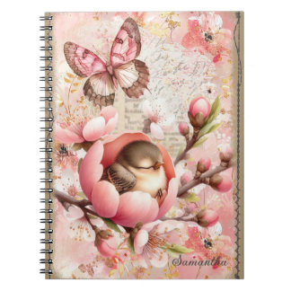 Blush Blossom Dreams Personalised Notebook