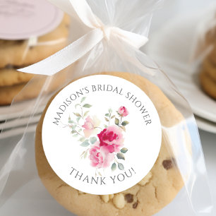 Blush Blossoms Bridal Shower Classic Round Sticker