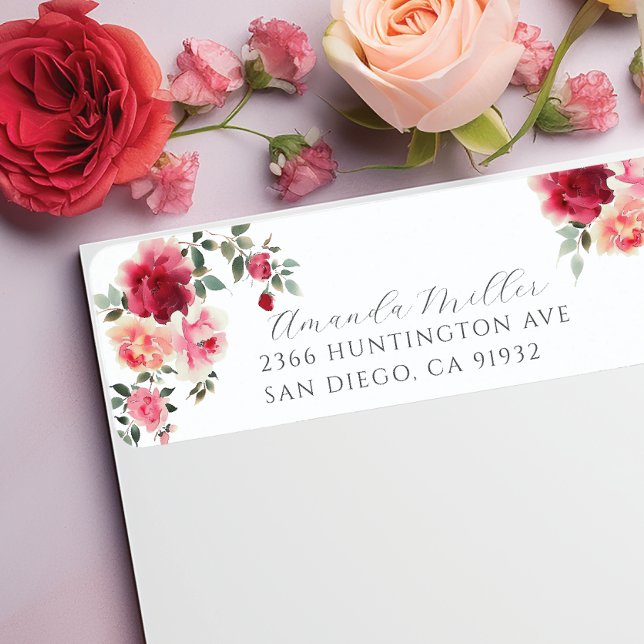 Blush Blossoms Return Address Label (Creator Uploaded)