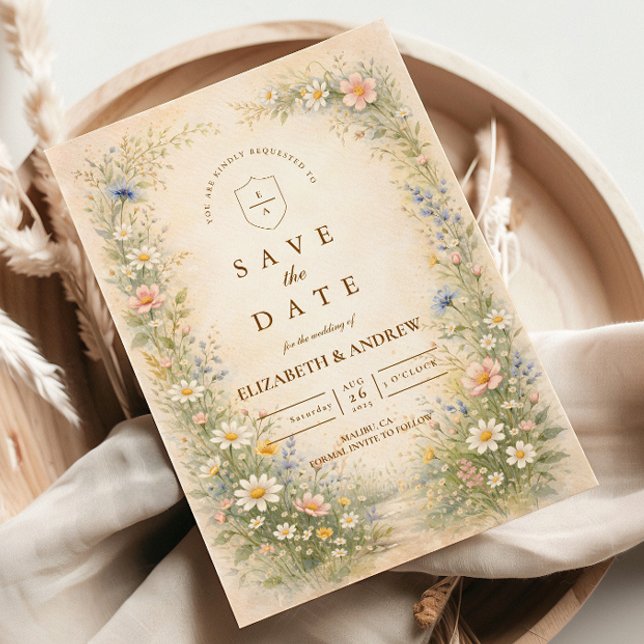 Blush Blue Countryside Wedding Save The Date (Creator Uploaded)