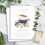 Blush Blue Floral Baby Shower Tea Party Invite<br><div class="desc">For any further customisation or any other matching items,  please feel free to contact me at yellowfebstudio@gmail.com</div>