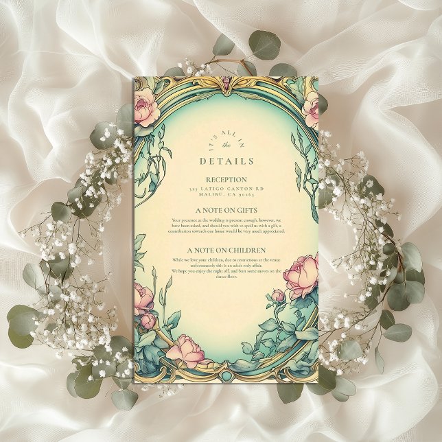 Blush Blue Garden wedding Enclosure Card (Creator Uploaded)