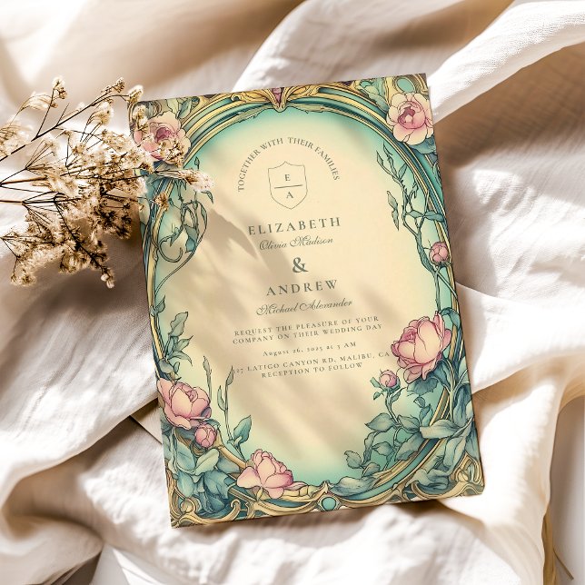 Blush Blue Garden wedding Invitation (Creator Uploaded)