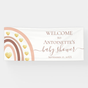 Blush Bohemian Rainbow Baby Shower Banner