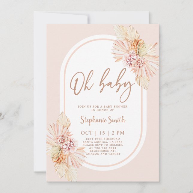Blush Boho Desert Girl Invitation (Front)