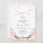 Blush Boho Floral Rose Gold  Sweet 16 Birthday