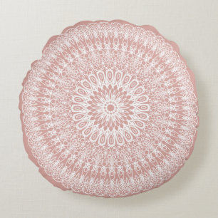 Blush Boho Mandala Round Cushion