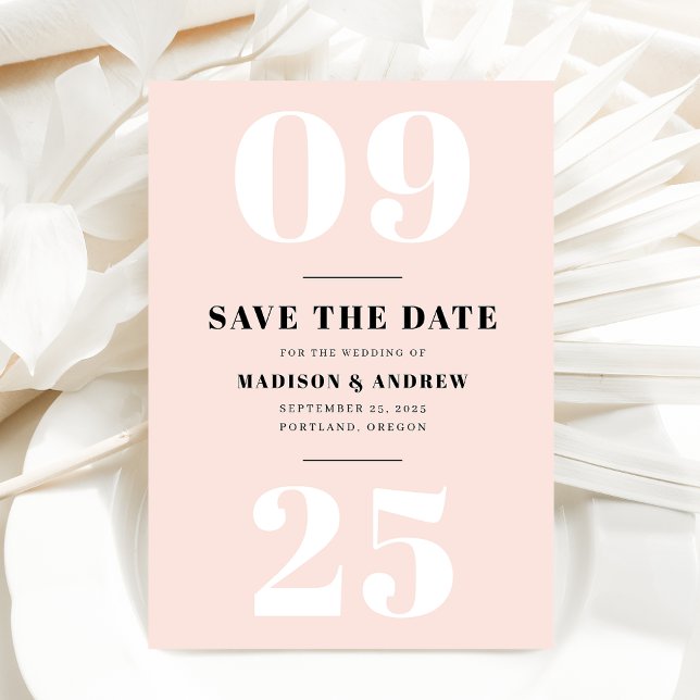 Blush Bold Typography Save the Date (Creator Uploaded)