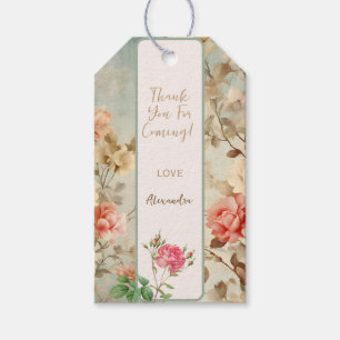 Blush Botanical Bridal Shower Thank You Favour Tag