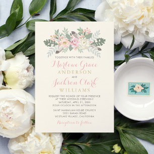 Blush Botanical Garden Wedding Invitation