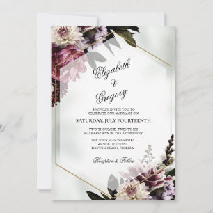 Blush botanical Wedding Invitation