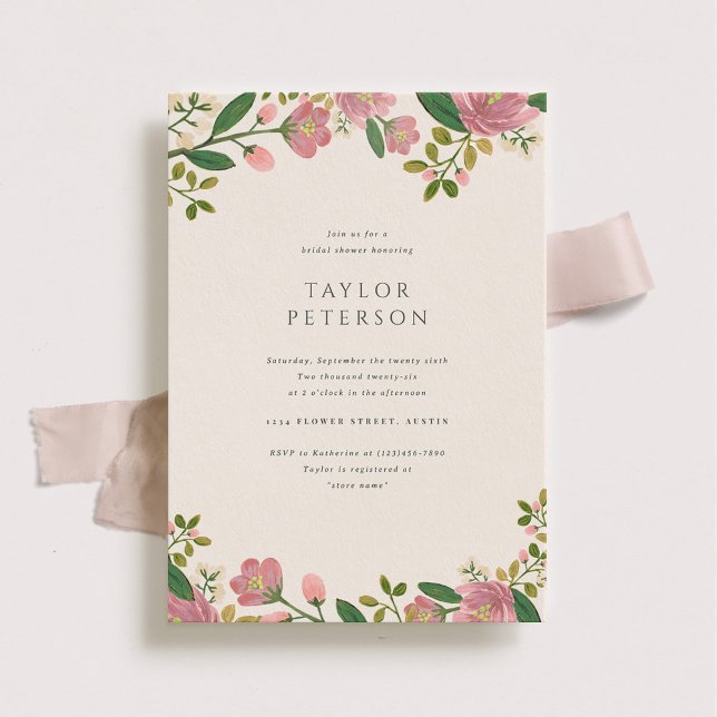 Blush Bouquet Elegant Floral Bridal Shower Invitation (Creator Uploaded)