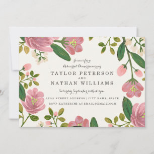 Blush Bouquet Rehearsal Dinner Invitation