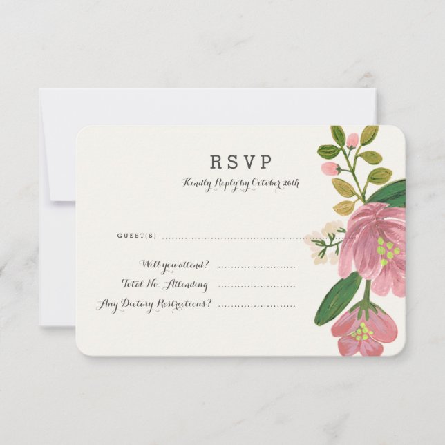 Blush Bouquet Response Card (Detailed) (Front)