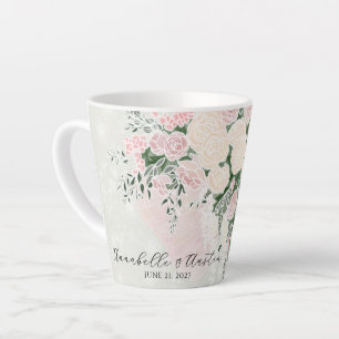 Blush bow and Rose Wisteria Bouquet Small Latte Mug