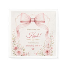 Blush Bow Bridal Shower Napkin