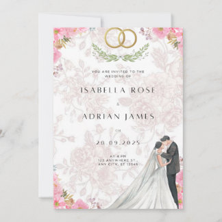 Blush Bow Coquette Wedding Invitation