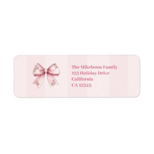 Blush Bow Graduation Party Return Address Label