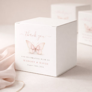 Blush Bow Little Butterfly Boy Girl Baby Shower Favour Box