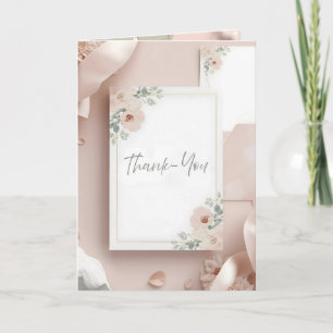 Blush & Breeze Modern Wedding Thank You Card
