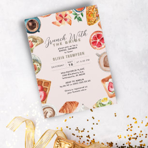 Blush Bridal Brunch Waffles Invitation