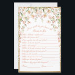 Blush Bridal Shower Game Wedding<br><div class="desc">Pretty pink blush watercolor botanical floral bridal shower game. “How we’ll do you know the bride?” Perfect for your bridal shower event.</div>