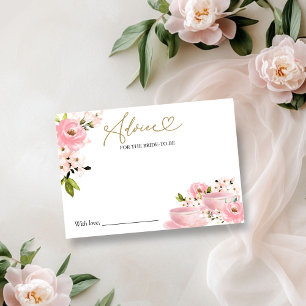 Blush Bridal Tea Party Advice for the Bride Card