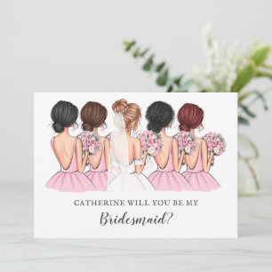 Blush Bride Best friend Will You Be My Bridesmaid Invitation