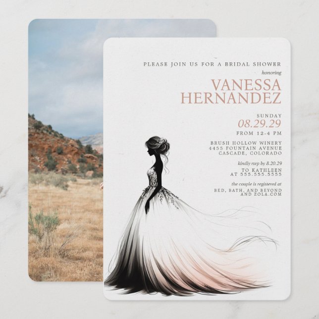 Blush Bride Bridal Shower Invitation (Front/Back)